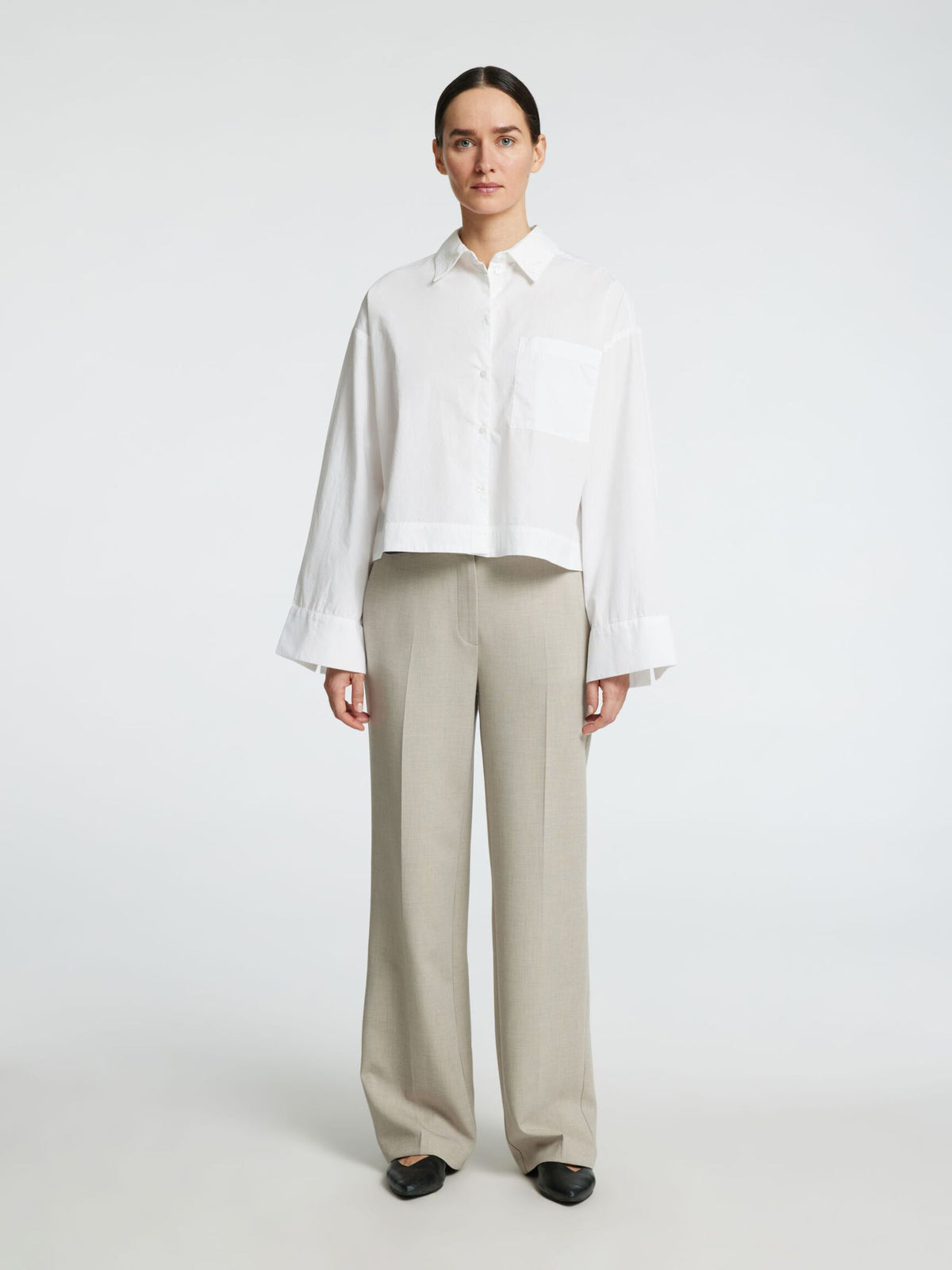 SLFASTHA LS CROPPED BOXY SHIRT NOOS