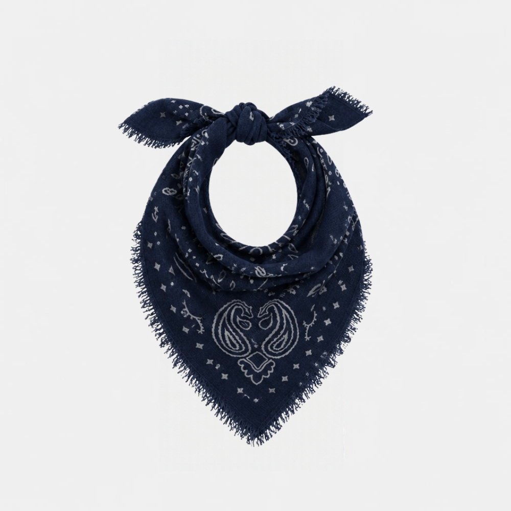 Navy bandana scarf 100% cashmere