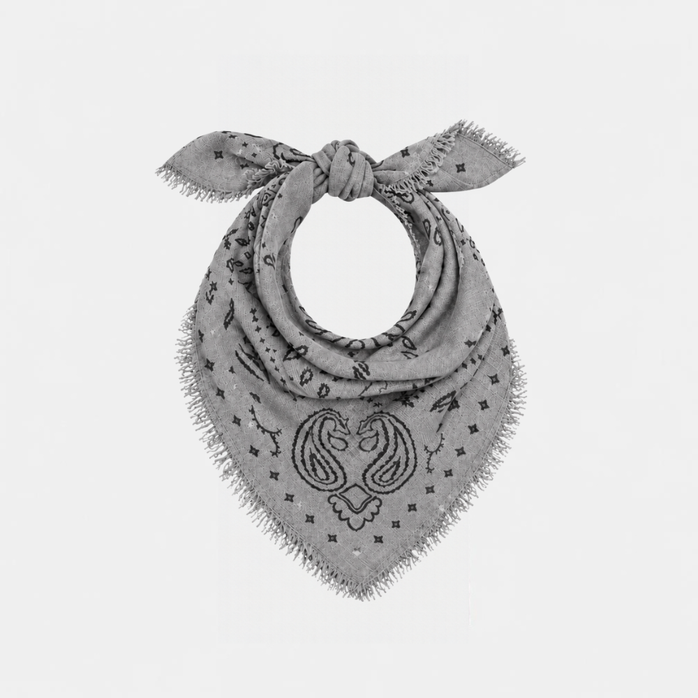 Grey bandana scarf 100% cashmere