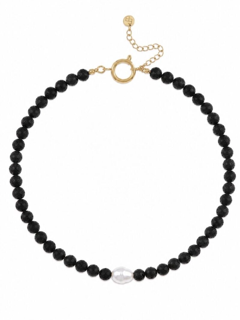 Ketting met gemstone en zoetwaterparel