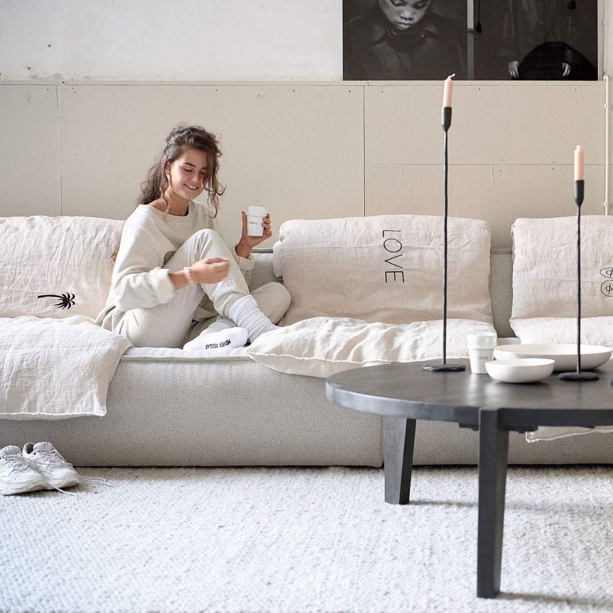 Cozy Cover Wit Circle Zwart
