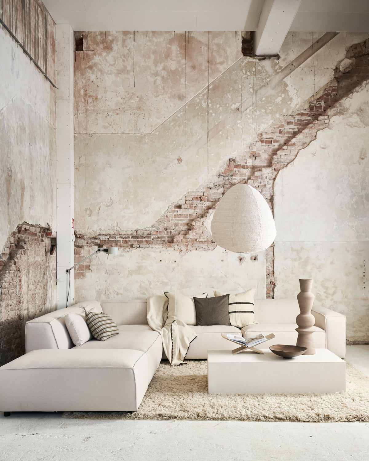 Linnen hanglamp drop beige
