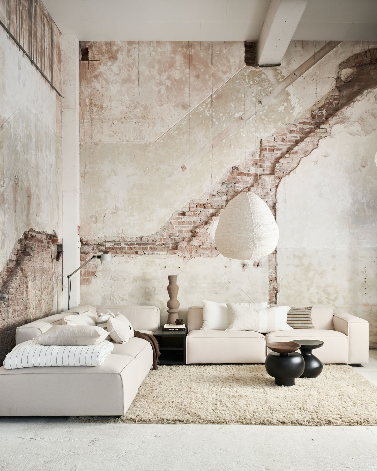 Linnen hanglamp drop beige