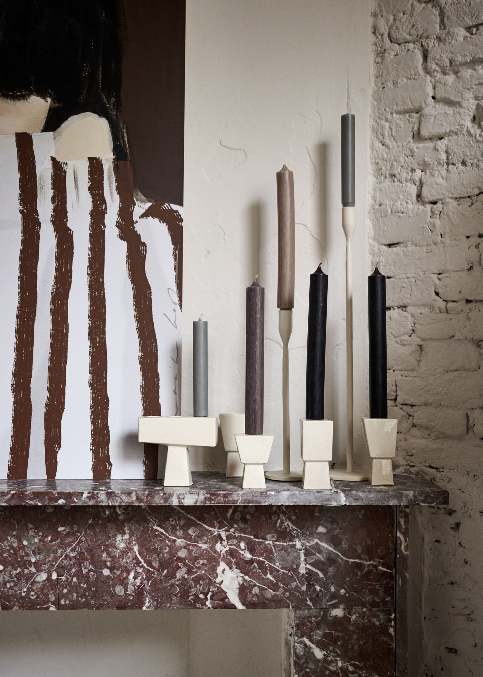 Candle holder 06 beige Molly