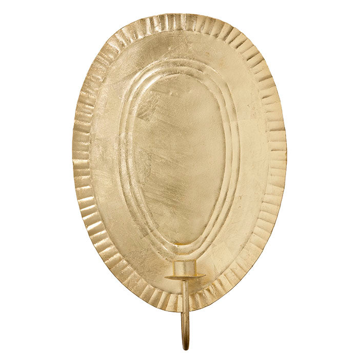 Wall Light Grooved Edge Ellipse H33cm Golden - gouden wandkandelaar van Bungalow Denmark