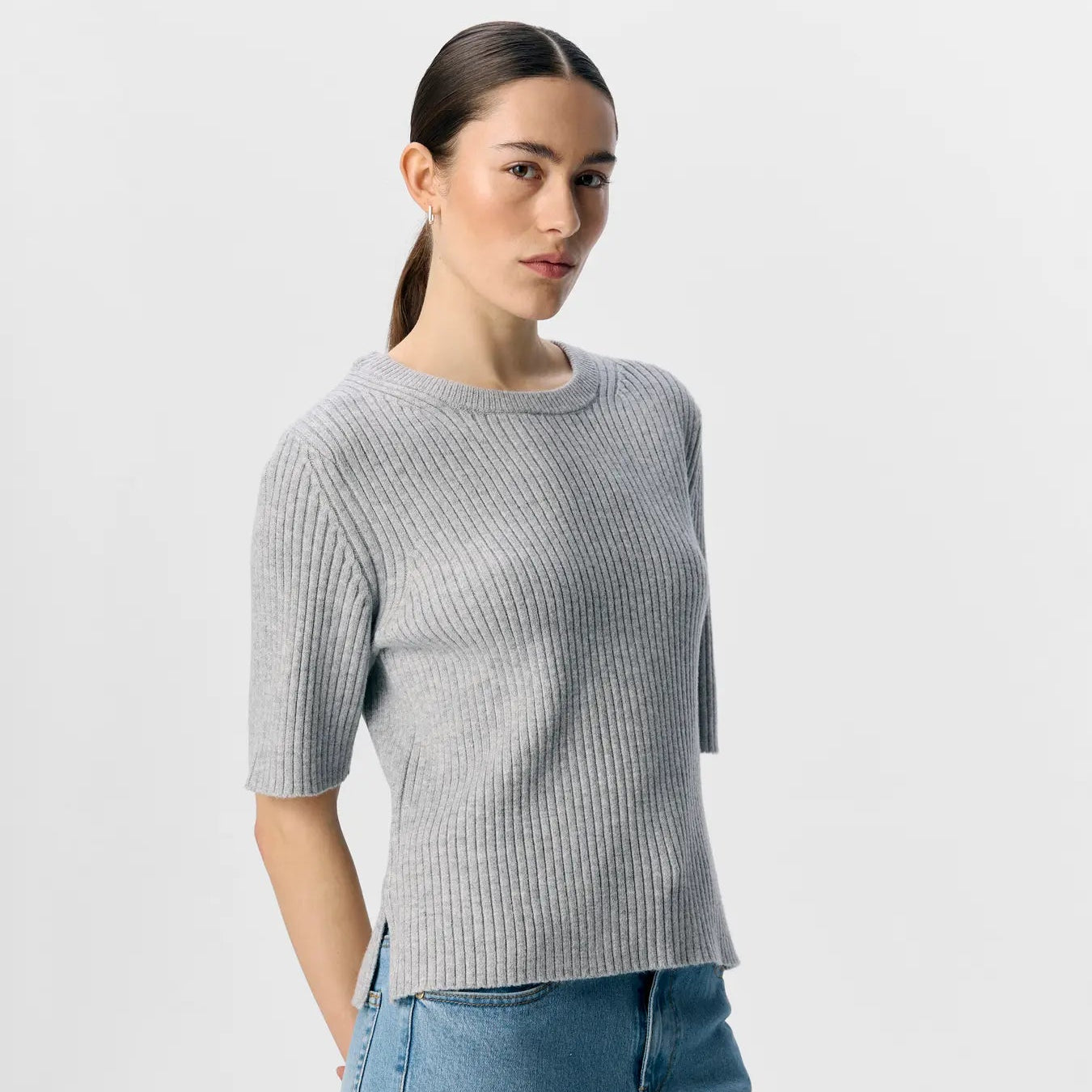 OBJELVA 2/4 RE O-NECK KNIT NOOS