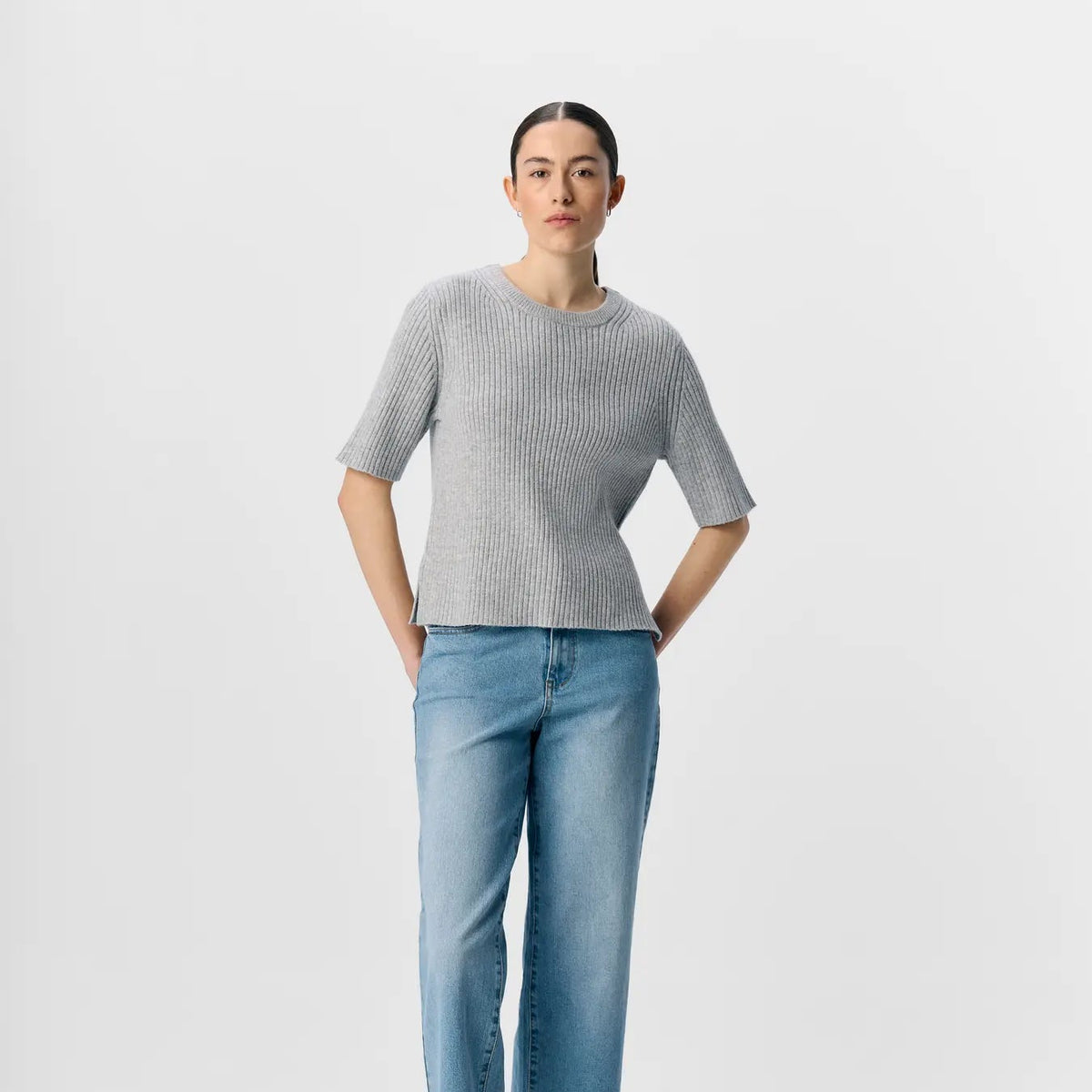 OBJELVA 2/4 RE O-NECK KNIT NOOS