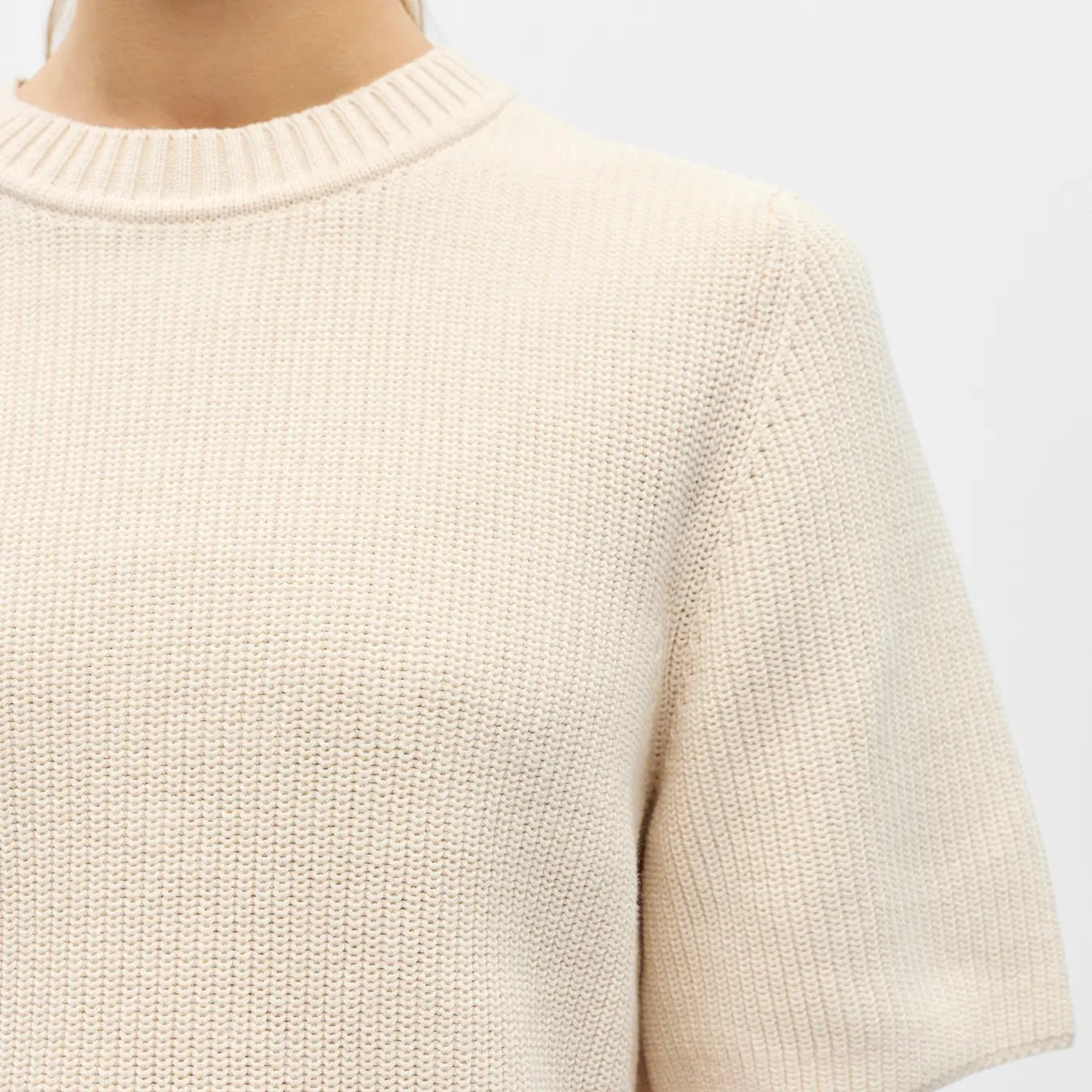 OBJFLO S/S RE KNIT PULLOVER NOOS