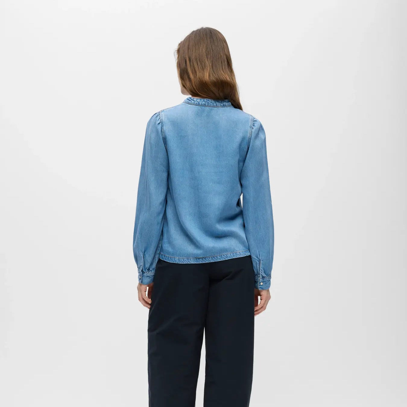 OBJFRAME V-NECK RE DENIM TOP DIV