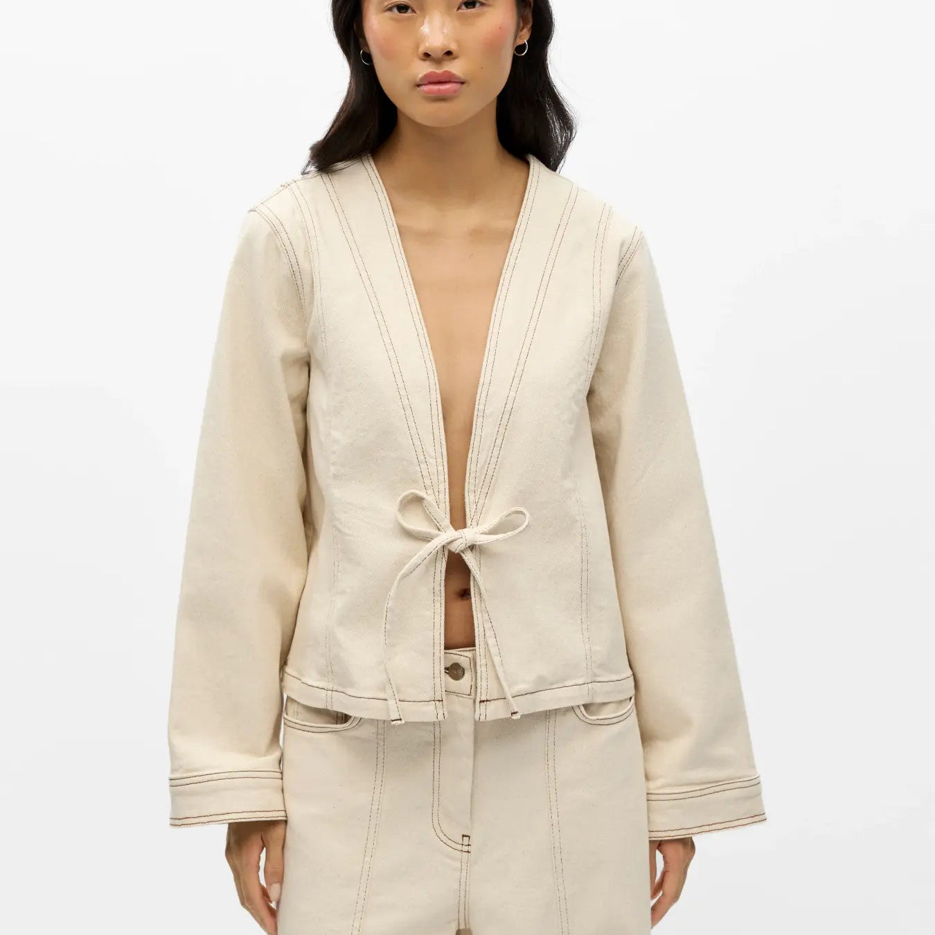 OBJRABEA L/S OZ DENIM TIE JACKET E PA26