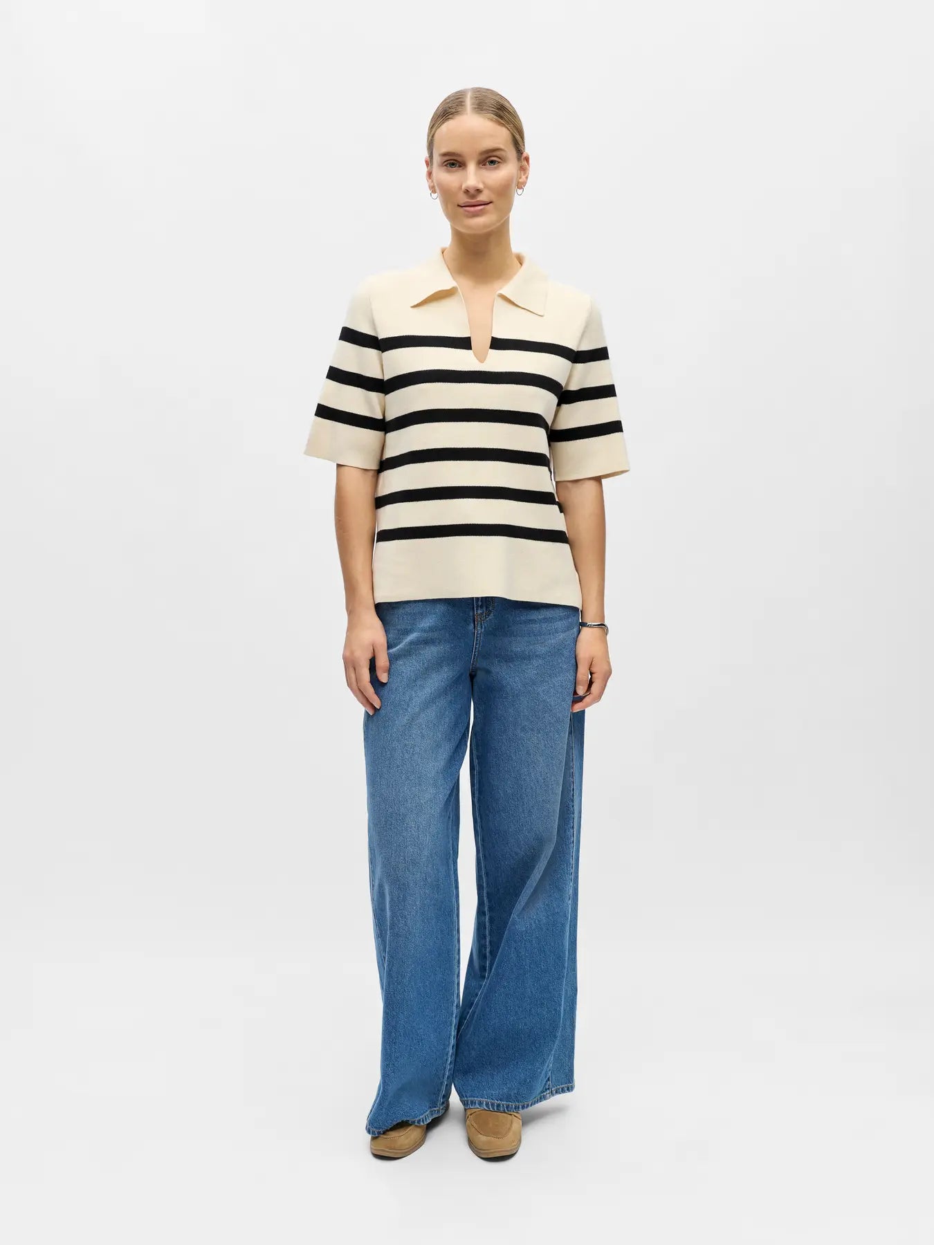 OBJREYNARD 2/4 LO POLO KNIT NOOS