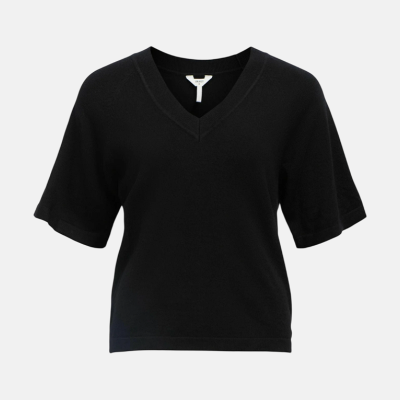 OBJTHESS 2/4 LO V-NECK KNIT TOP NOOS
