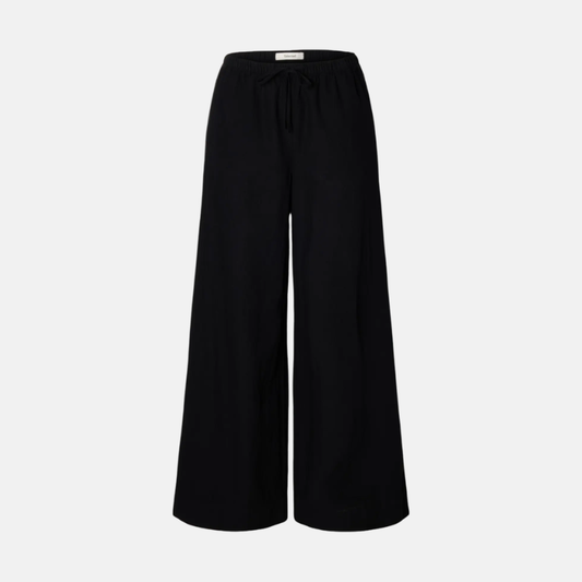SLFLUISA MW WIDE LINEN BLEND PANT NOOS