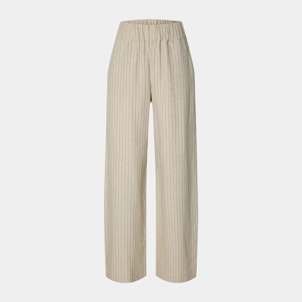 SLFMARIAM MW WIDE LINEN BLEND PANT B