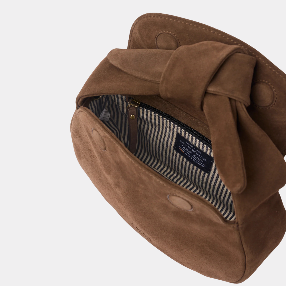 Coco croissant Bag Chocolate Suede