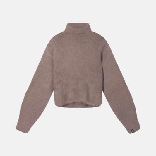 Cropped knit turtleneck