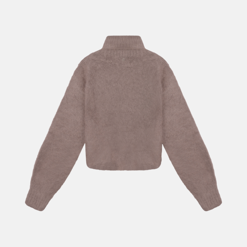 Cropped knit turtleneck