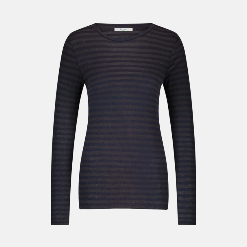 basic ls melange stripe top