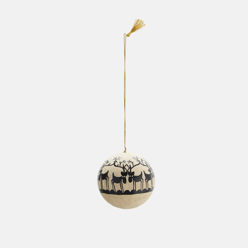 Hand getekende paper mache ball Zwart