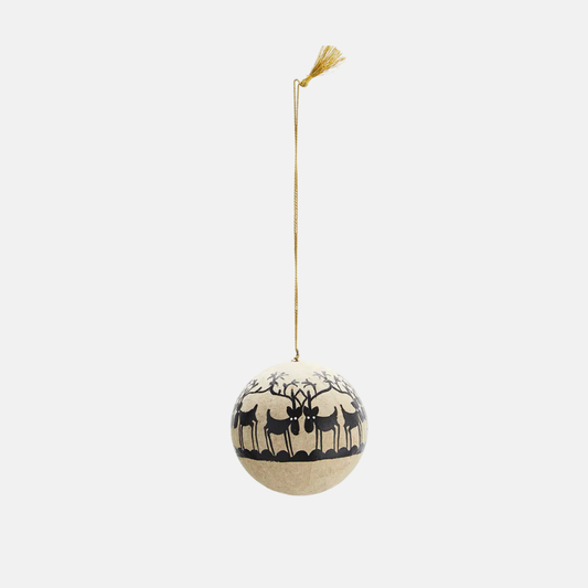 Hand getekende paper mache ball Zwart