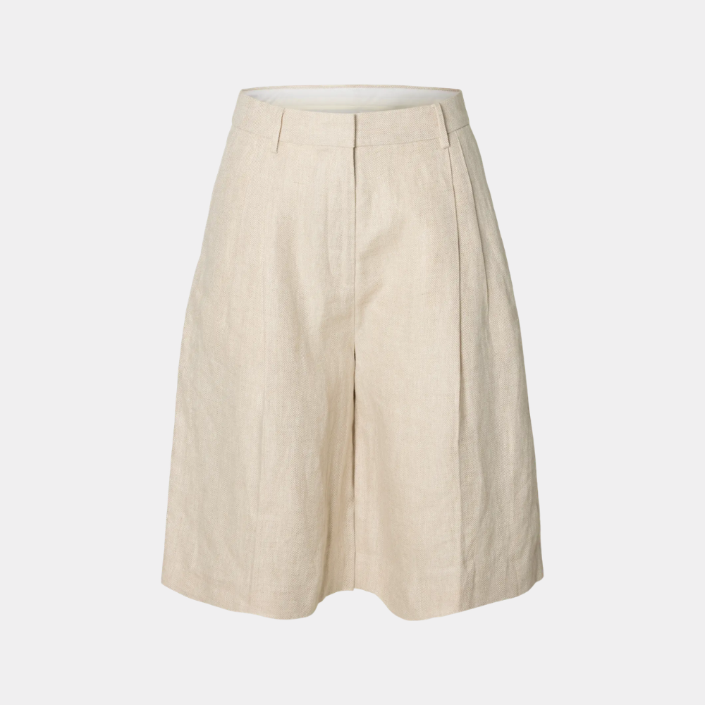 SLWIDA MW LINEN BERMUDA SHORTS