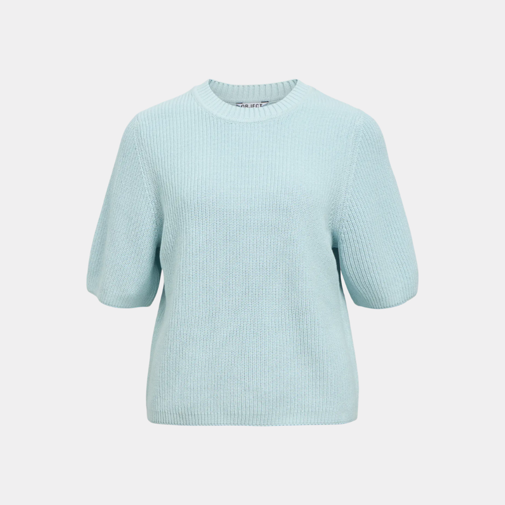 OBJFLO S/S RE KNIT PULLOVER NOOS