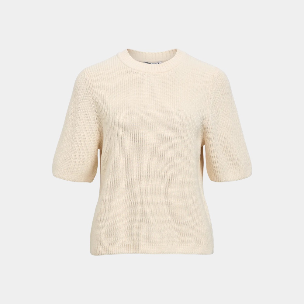 OBJFLO S/S RE KNIT PULLOVER NOOS
