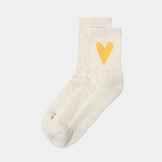 socks yellow heart