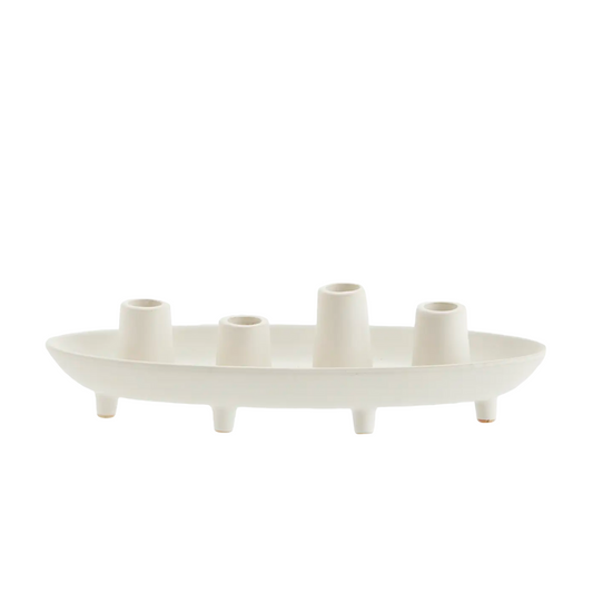 Candle holder oval white