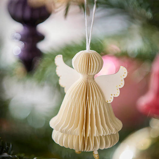 Honeycomb Angel 8,5cm Cream S/2pcs