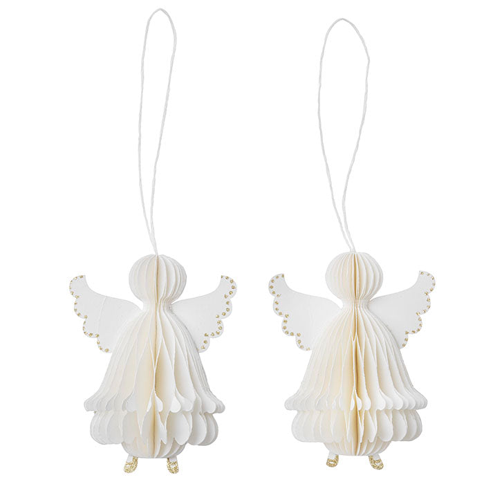 Honeycomb Angel 8,5cm Cream set van 2 - Bungalow Denmark