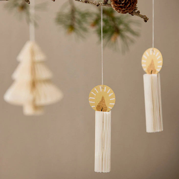 Honeycomb Candles Cream S/3pcs