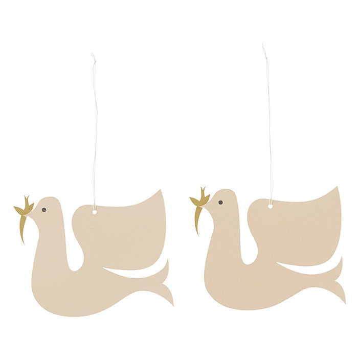 Paper Ornaments Doves H9cm Desert set van 2 - Bungalow Denmark