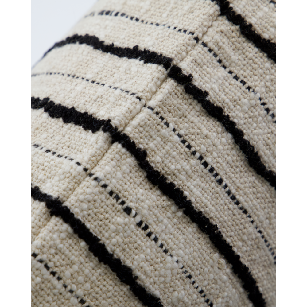 Kussenhoes Lines, Zwart/Off-White 50x50cm