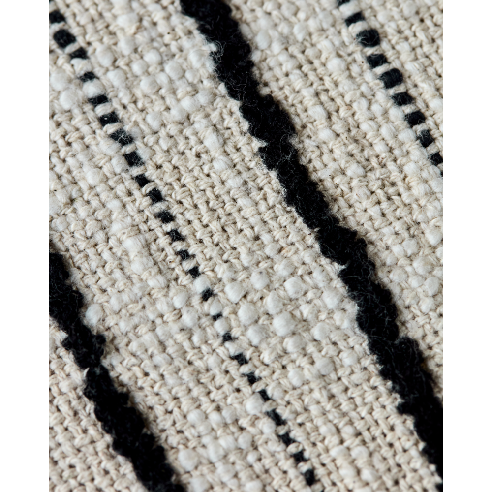 Kussenhoes Lines, Zwart/Off-White 50x50cm