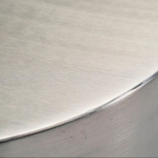 Side table, Step, Brushed silver