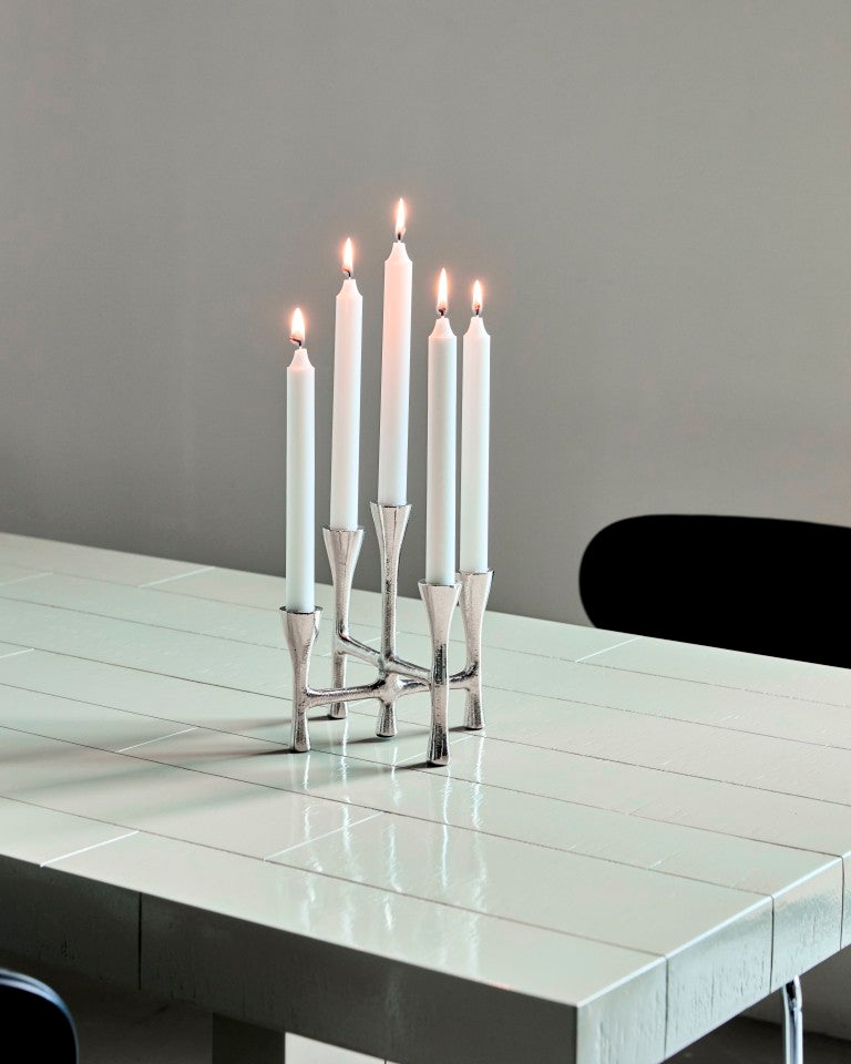 Candle stand Tristy, Silver finish