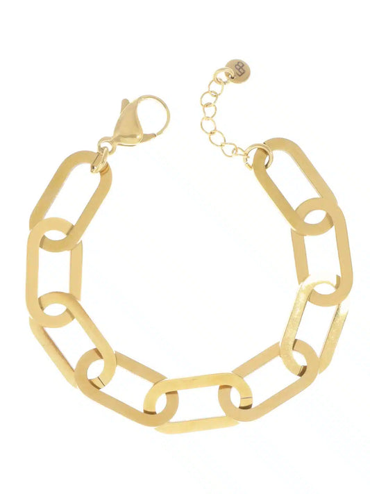 Platte schakel armband XL