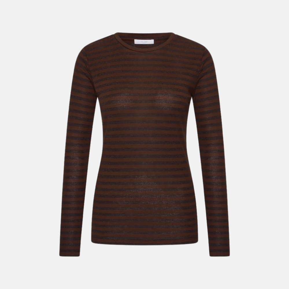 basic ls melange stripe top
