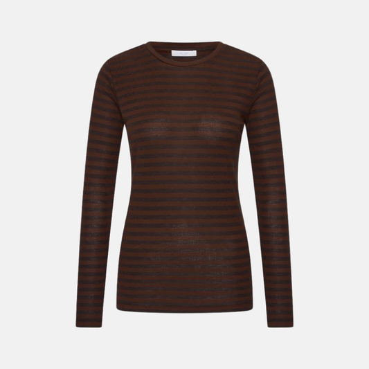 basic ls melange stripe top