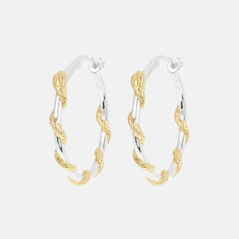 Big Twisting Serpent Hoop Earrings