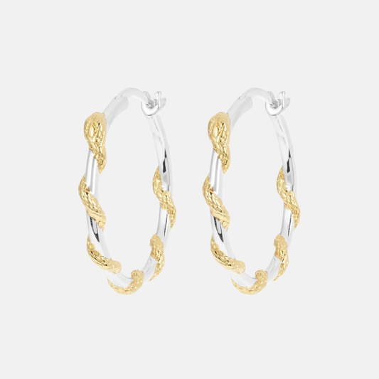 Big Twisting Serpent Hoop Earrings