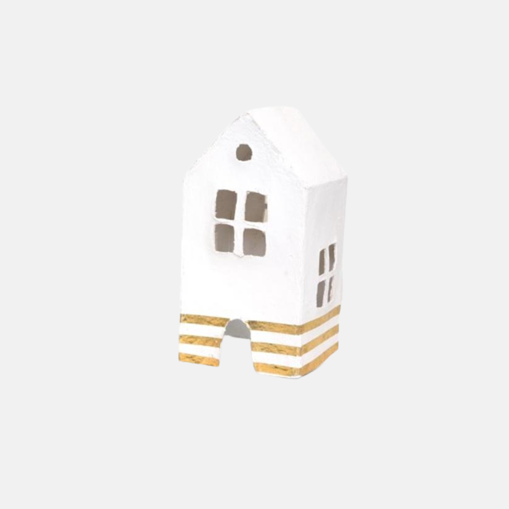 Cotton mache huisjes Stripe Small - 30CM
