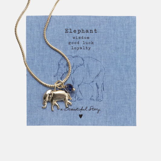 Wild Elephant Lapis Lazuli Necklace GP