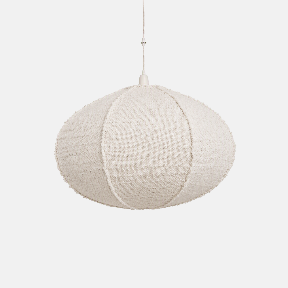 Linnen hanglamp UFO Raw White
