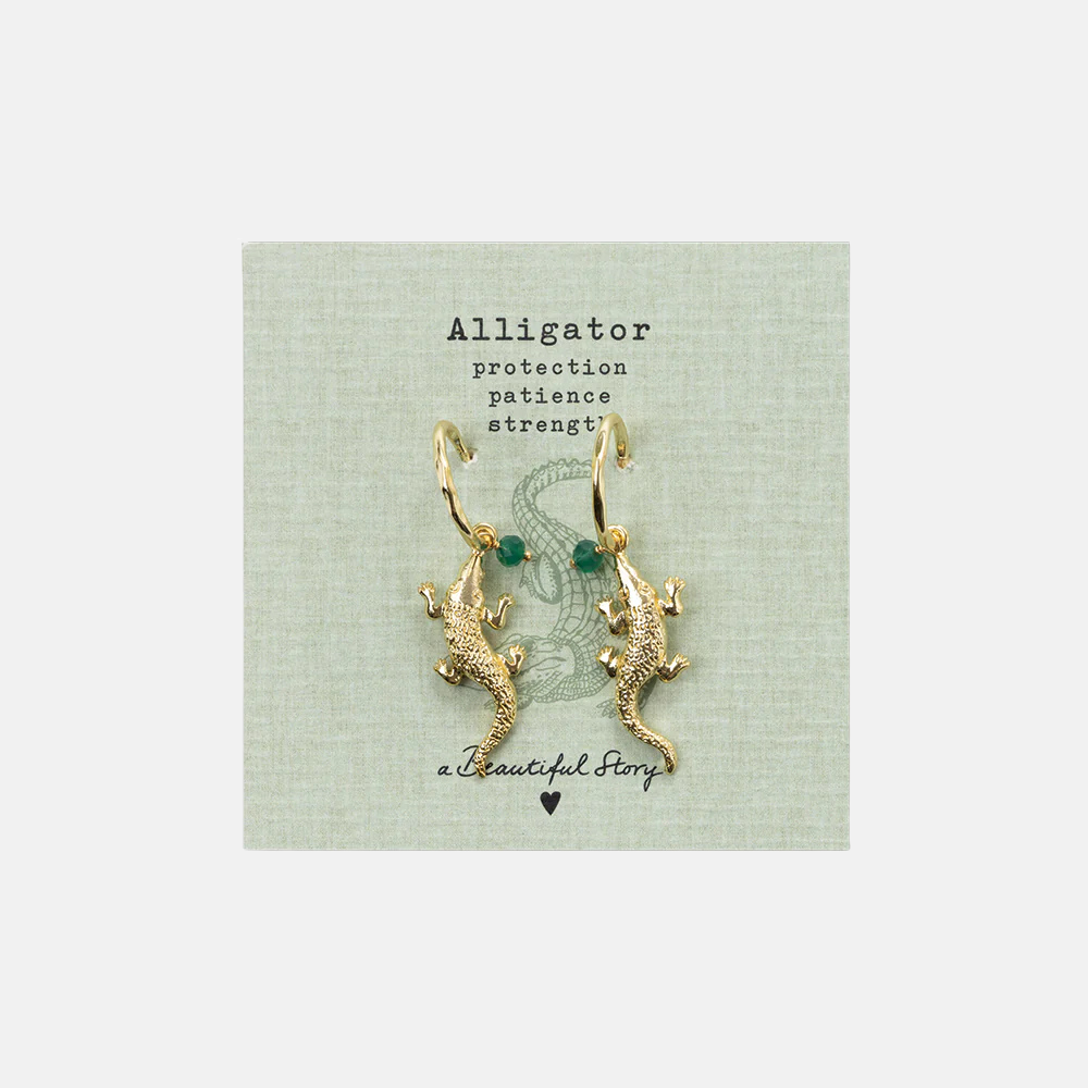 Rebel Alligator Aventurine Earrings GP