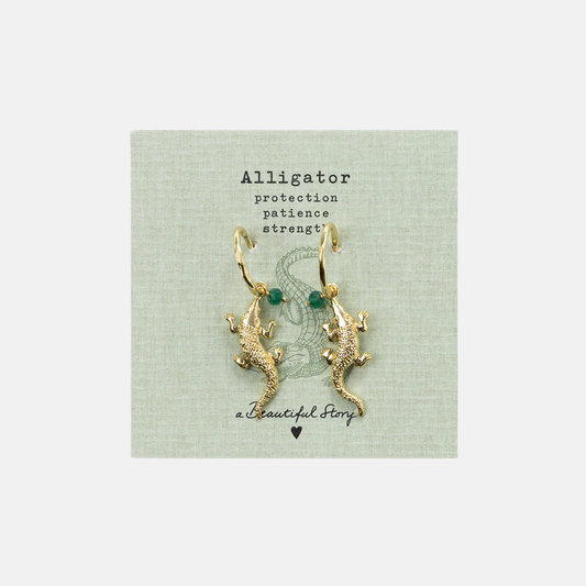 Rebel Alligator Aventurine Earrings GP