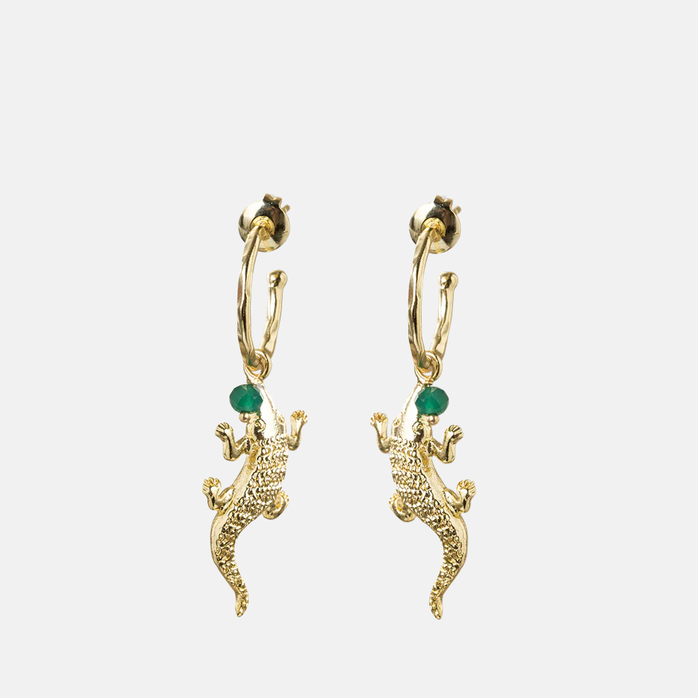 Rebel Alligator Aventurine Earrings GP