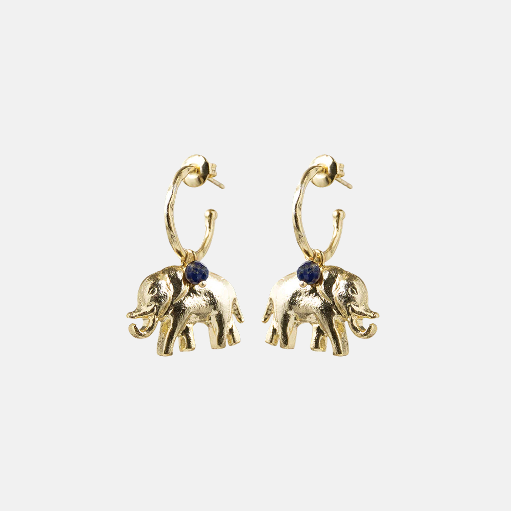 Rebel Elephant Lapis Lazuli Earrings GP