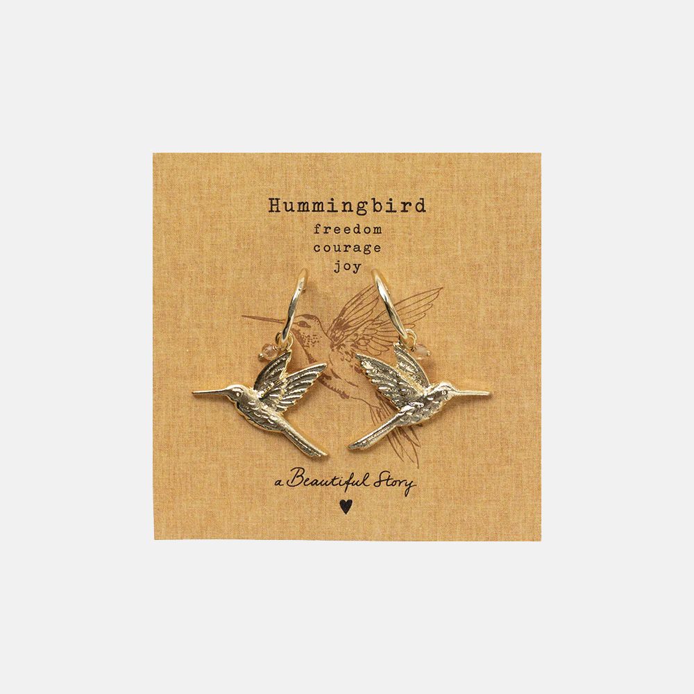 Rebel Hummingbird Citrine Earrings GP